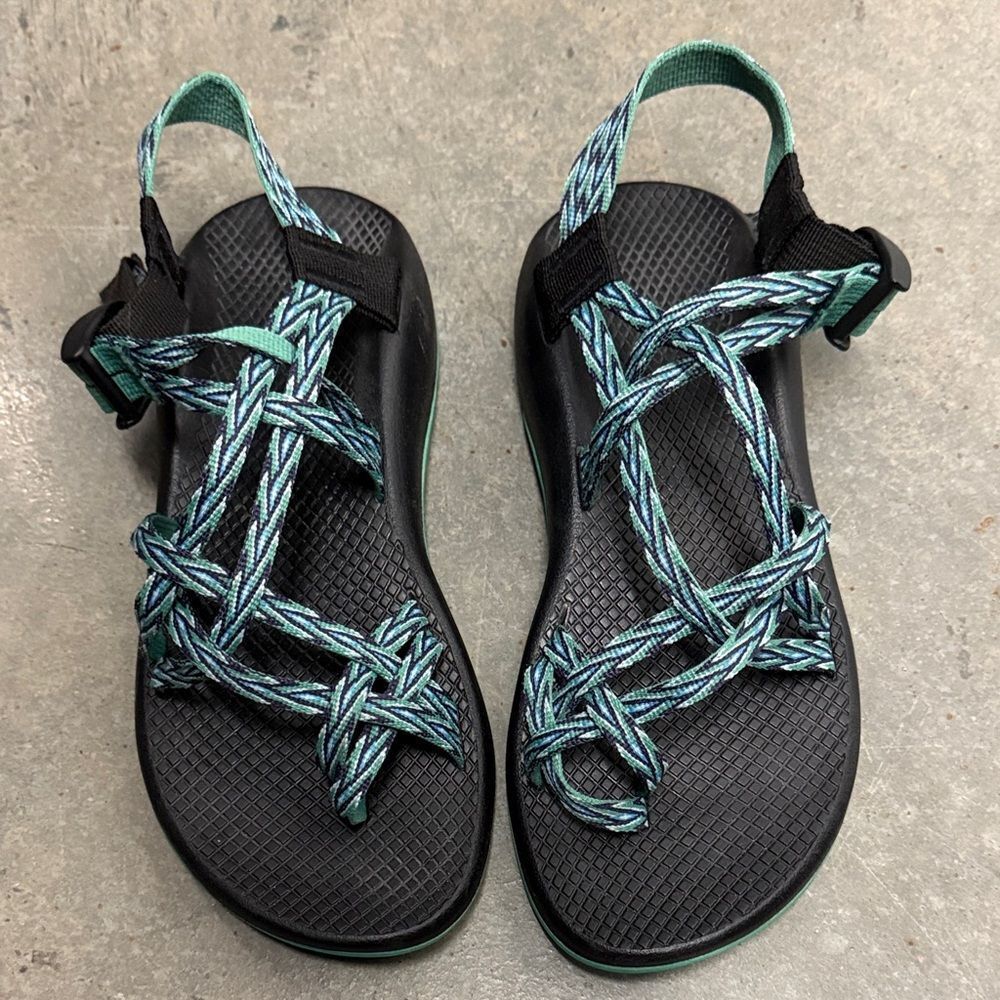 Chaco Black and Teal Women's Sandals